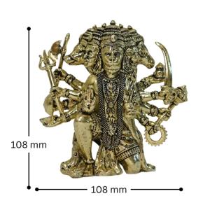 BRASS IDOL OF PANCHMUKHI SEATED SANKAT MOCHAN HANUMANJI
