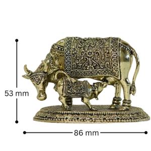 BRASS HOLY KAMDHENU COW WITH CALF